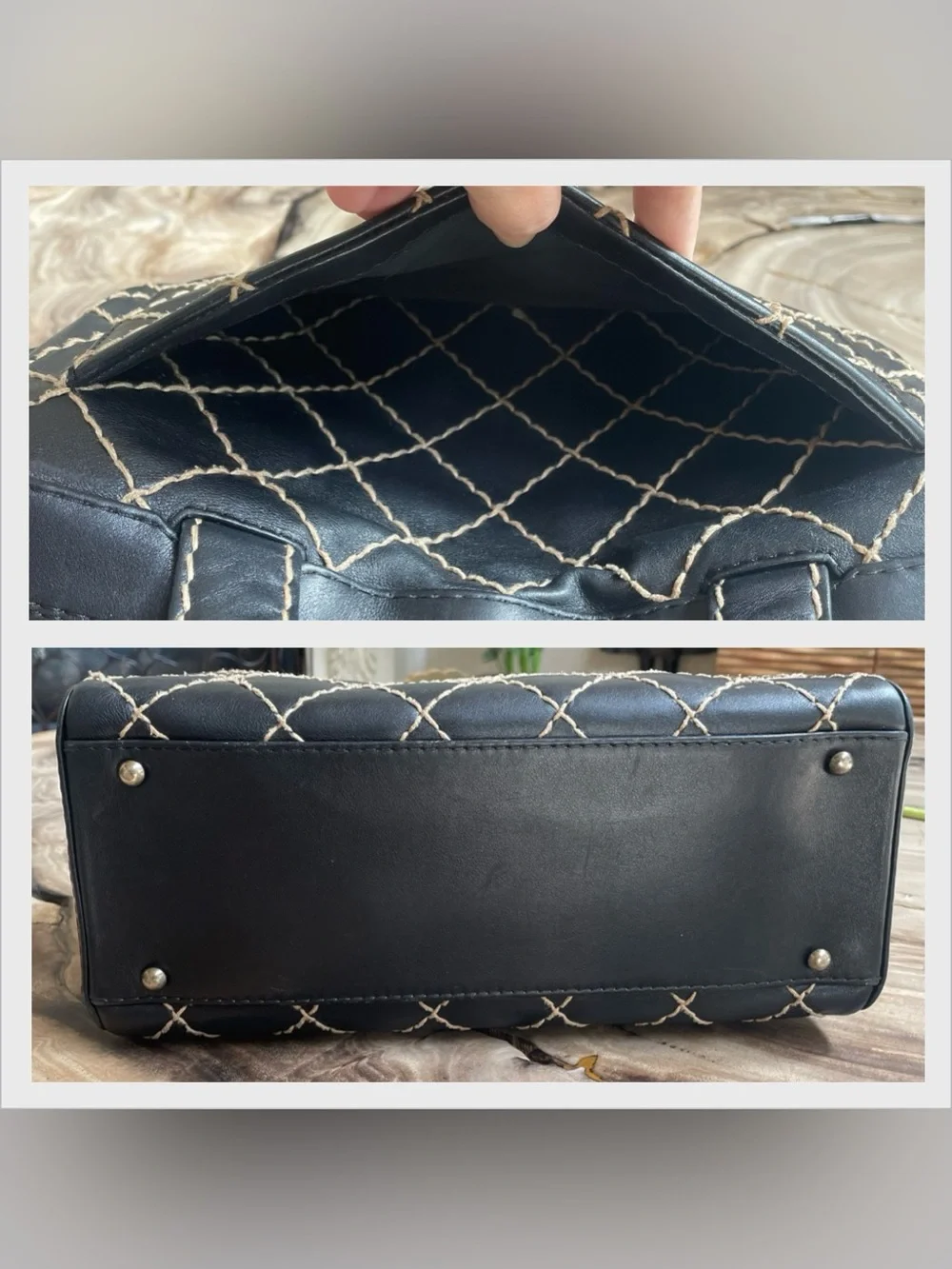 Chanel Large black wild stitch Boston bag